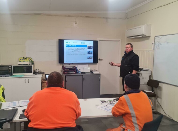 HWR Driver Trainer Bruce Mc Intyre delivering SAFED Training to Wayne Ladbrook and John Sheehy of South Roads